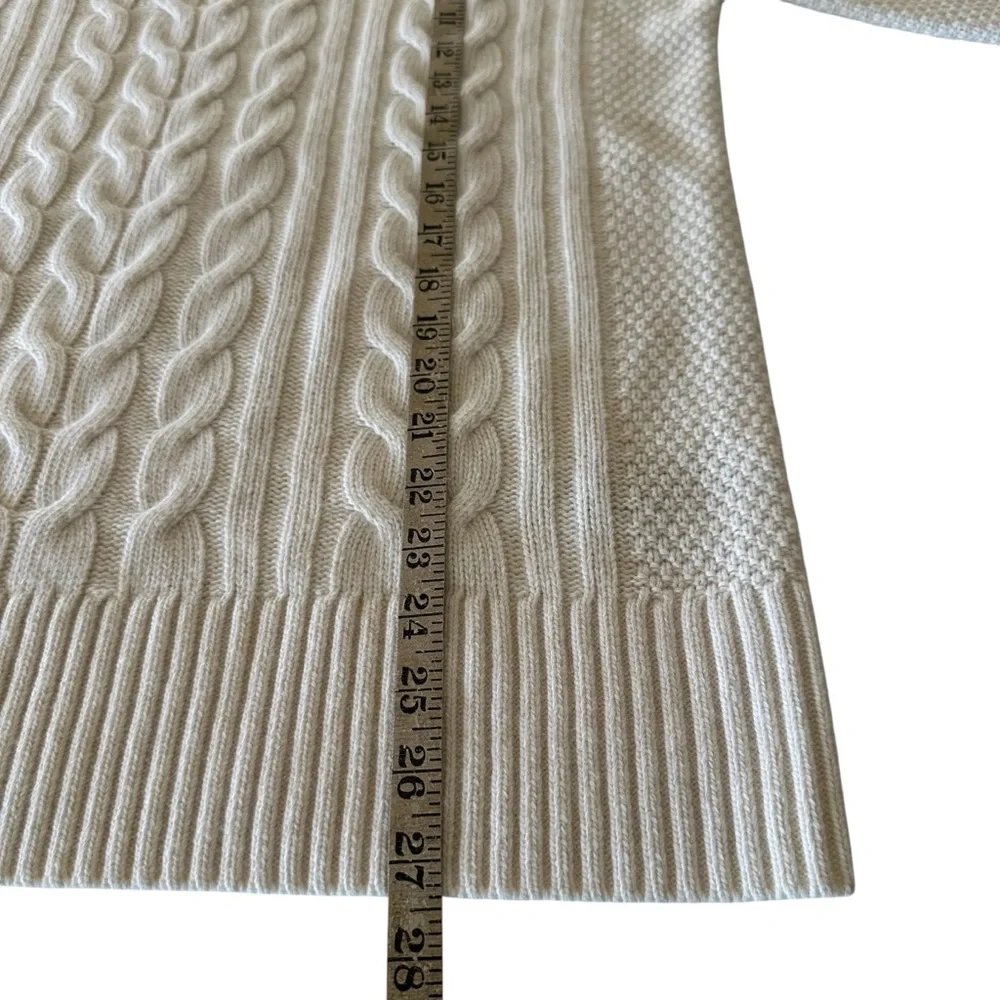 Banana Republic Italian Cashmere Blend Cable Knit Sweater Oversized Medium - Picture 12 of 13